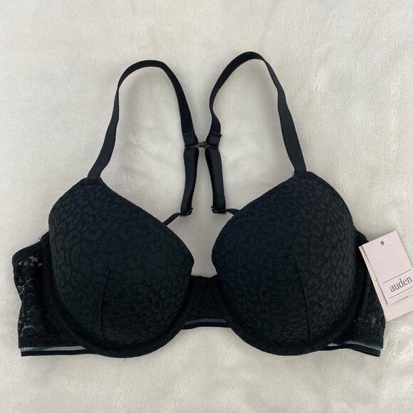 Auden Other - Auden The Everyday Black Lace Lightly Lined Demi T-Shirt Bra 34A 36A 38B 36C